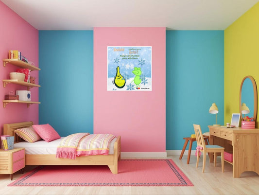 "Snowy Friends" KINDER KUNST I Kinder Kunstbilder I Fine Art I Kinder Kunst I Bilder Kunst| Kinder Geschenke