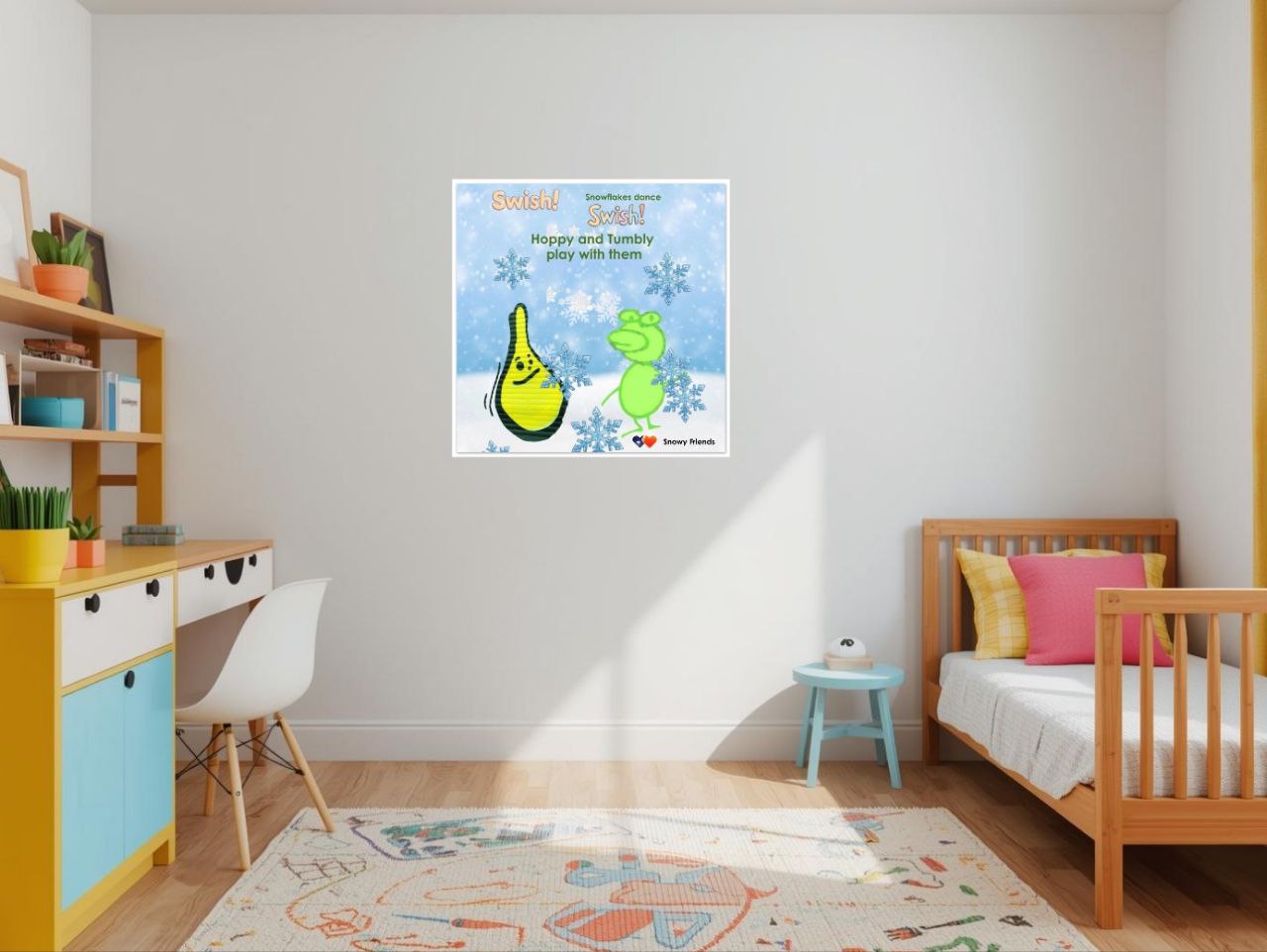 "Snowy Friends" KINDER KUNST I Kinder Kunstbilder I Fine Art I Kinder Kunst I Bilder Kunst| Kinder Geschenke